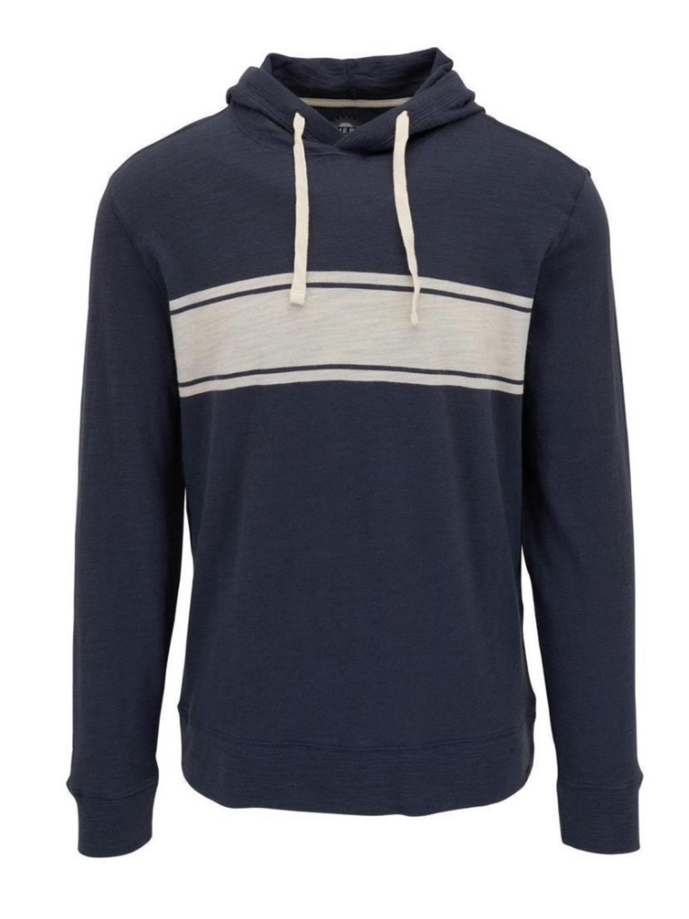 Faherty Men's Organic Cotton Hoodie Sz XXL Blue Striped Sweatshirt